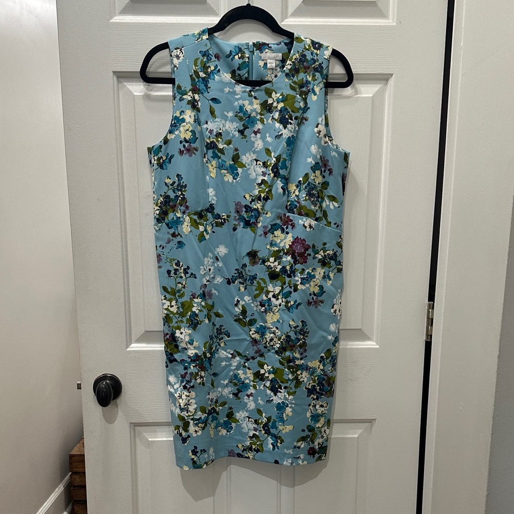 J. Jill Floral Midi Dress - Sky Blue and Green
